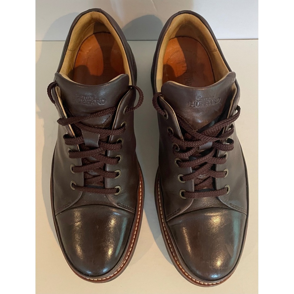 Samuel Hubbard Mens Dress Fast Brown Leather Dress Sneakers Shoes Business 9 M - Picture 4 of 10
